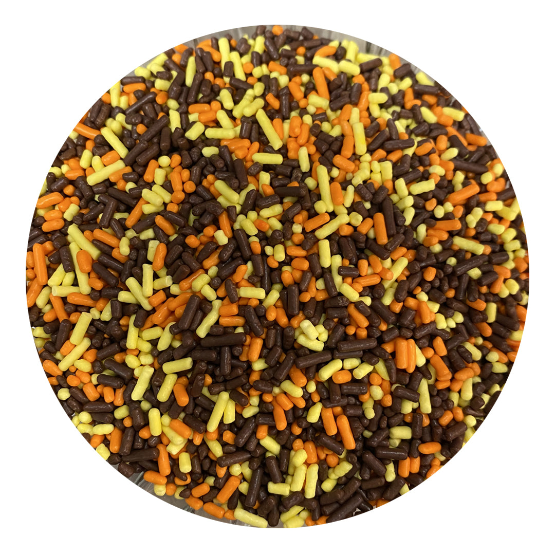 Celebakes Fall Mix Jimmies, 3 oz. Product #7500-78530F - Papagino Foods Inc.