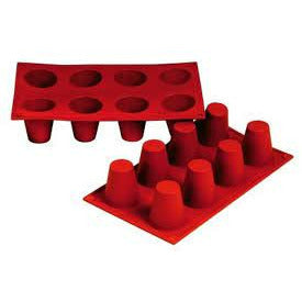 Fat Daddio, Silicone Baking Mold, Baba, 3.1oz, 2.17 in x 2.36 in Deep, 8 Cavities (SMF021) - Papagino Foods Inc.