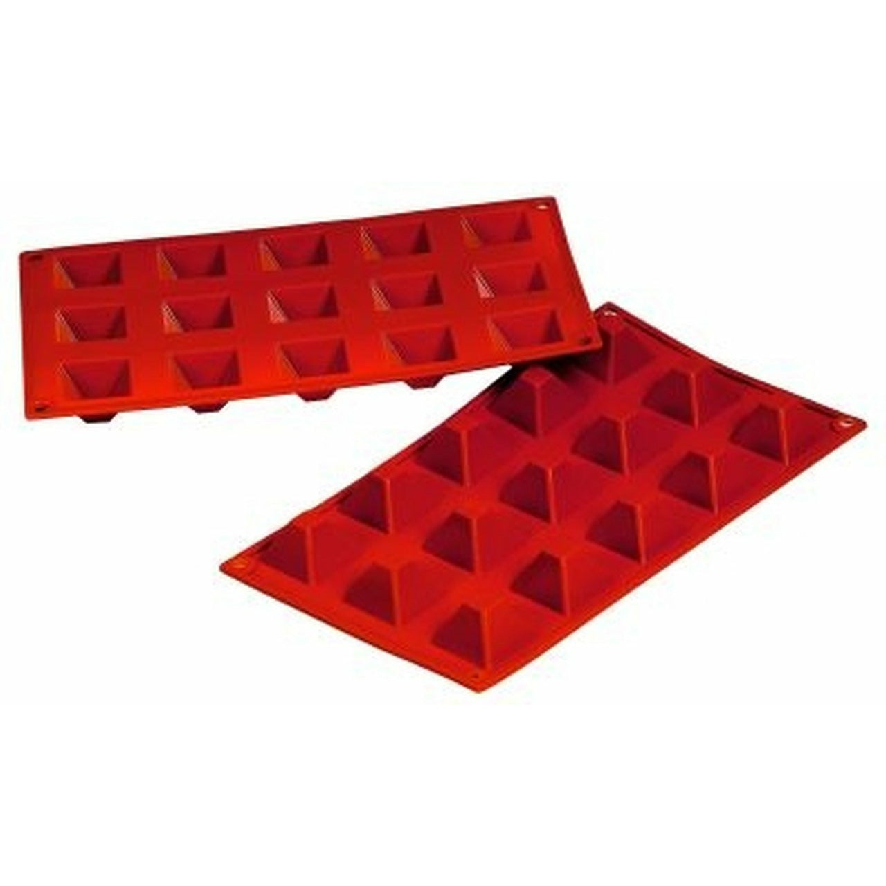 Fat Daddio, Silicone Baking Mold, Pyramid, 0.68oz, 1.42 in x 1.42 in x 0.87 in High, 15 Cavities (SMF008) - Papagino Foods Inc.