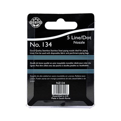 JEM Nozzle - 5 Line / Dot Large Tube #134 #NZ134 - Papagino Foods Inc.