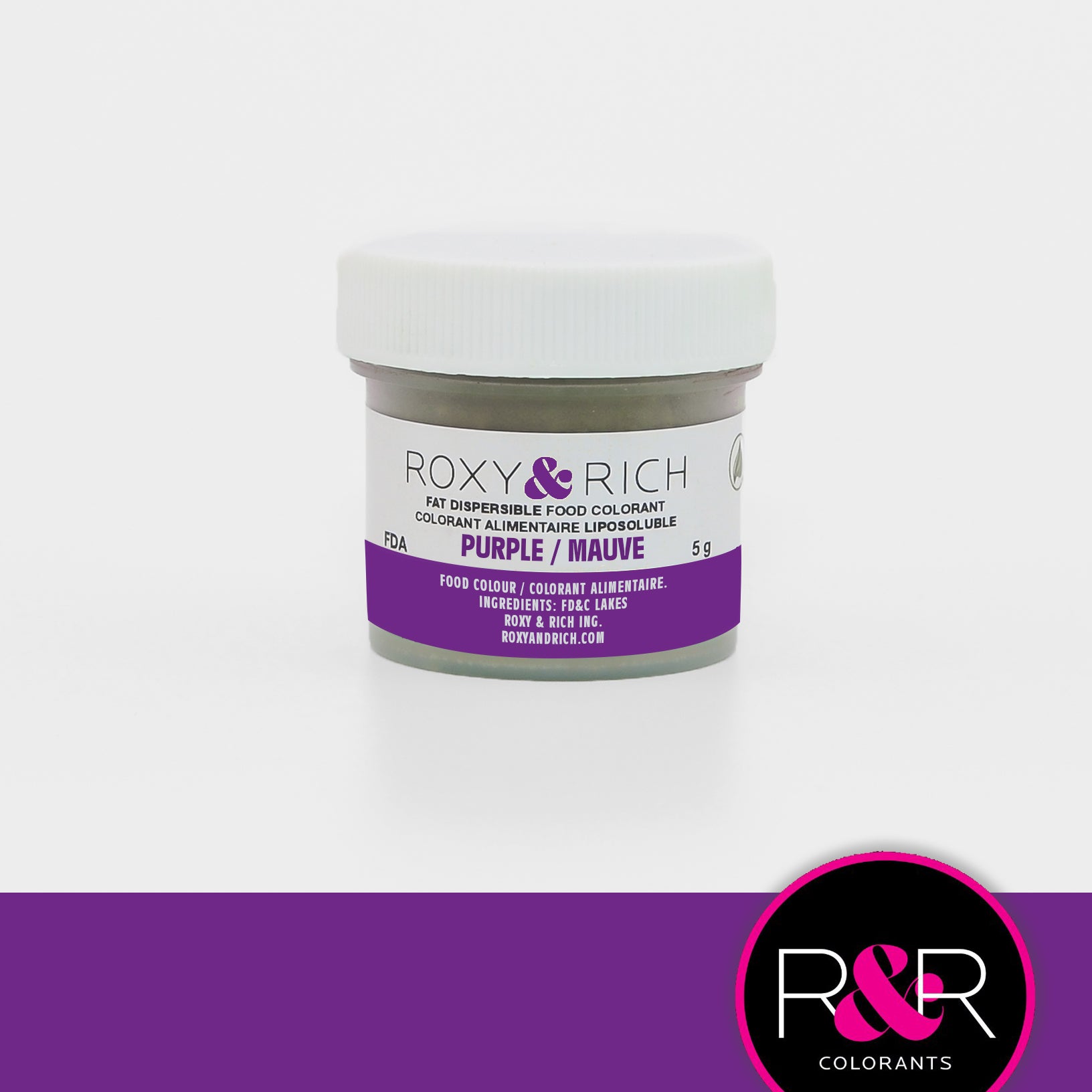 Roxy & Rich Fat Dispersible Dust Purple (# P5-B09) - 5 G - Papagino Foods Inc.