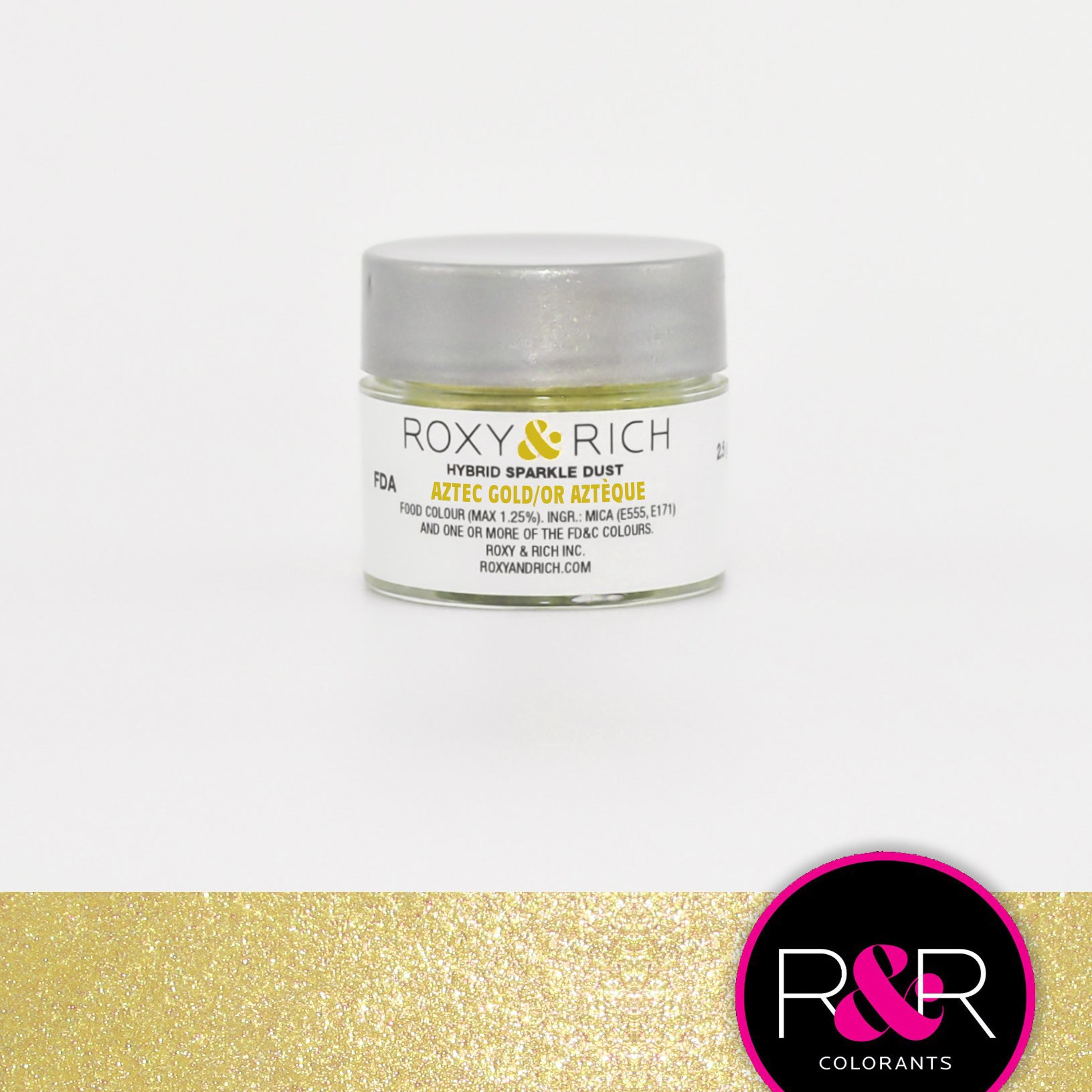 Roxy & Rich Hybrid Sparkle Dust Aztec Gold (#S2-047) - 2.5 gm - Papagino Foods Inc.