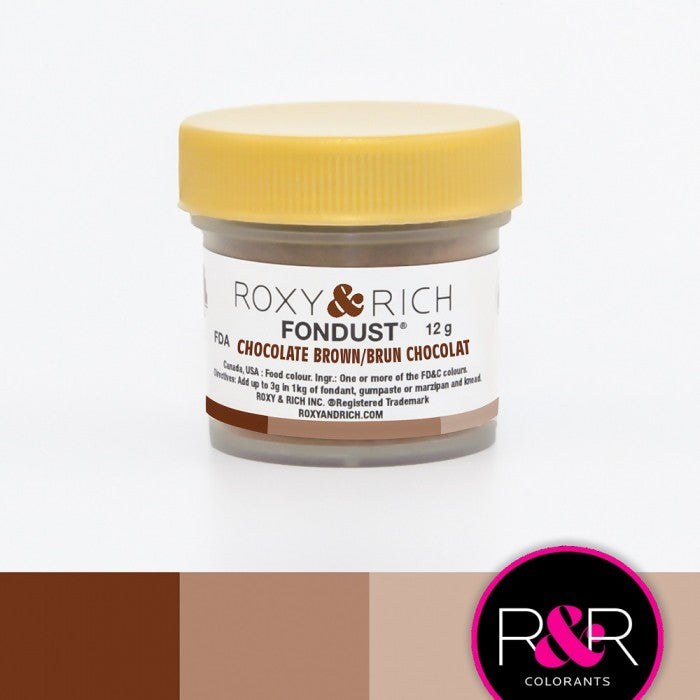 Roxy & Rich Chocolate Brown Fondust  (# F15-035) 12 G - Papagino Foods Inc.
